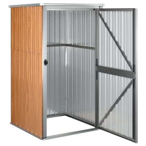 Tuinschuur 88x89x161 cm gegalvaniseerd staal bruin 5