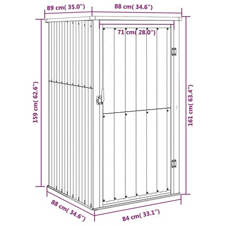Tuinschuur 88x89x161 cm gegalvaniseerd staal bruin 8