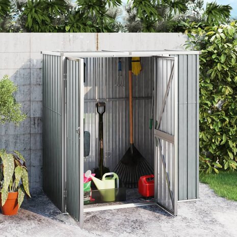Tuinschuur 161x89x161 cm gegalvaniseerd staal grijs 1