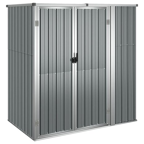 Tuinschuur 161x89x161 cm gegalvaniseerd staal grijs 2