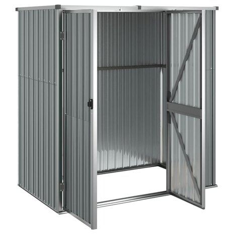 Tuinschuur 161x89x161 cm gegalvaniseerd staal grijs 4