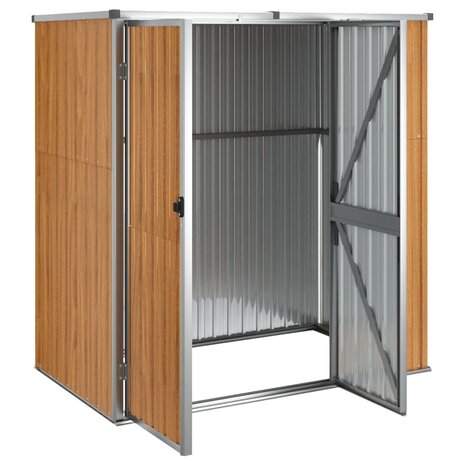 Tuinschuur 161x89x161 cm gegalvaniseerd staal bruin 4
