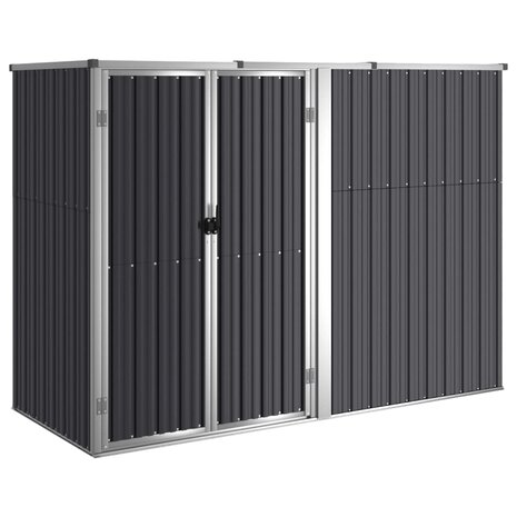Tuinschuur 225x89x161 cm gegalvaniseerd staal antracietkleurig 2