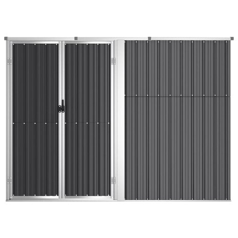 Tuinschuur 225x89x161 cm gegalvaniseerd staal antracietkleurig 3
