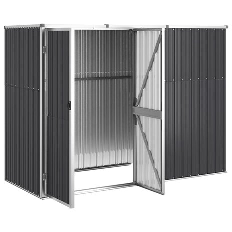 Tuinschuur 225x89x161 cm gegalvaniseerd staal antracietkleurig 4