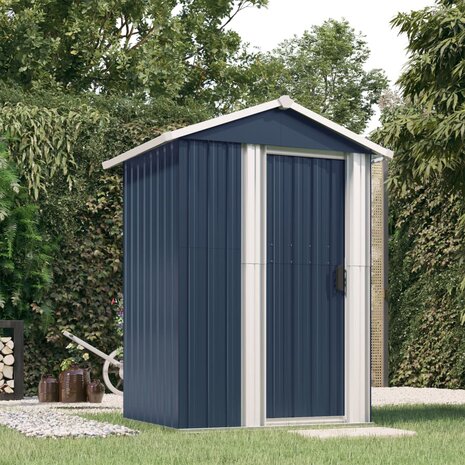 Tuinschuur 126x97,5x177 cm gegalvaniseerd staal antracietkleur 1