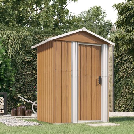 Tuinschuur 126x97,5x177 cm gegalvaniseerd staal bruin 1
