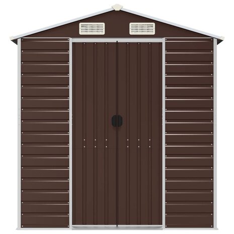 Tuinschuur 191x130x198 cm gegalvaniseerd staal bruin 4