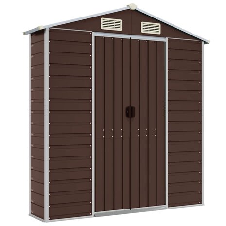 Tuinschuur 191x130x198 cm gegalvaniseerd staal bruin 8