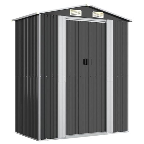 Tuinschuur 192x108x223 cm gegalvaniseerd staal antracietkleurig 2