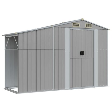 Tuinschuur 277x93x179 cm gegalvaniseerd staal grijs 2