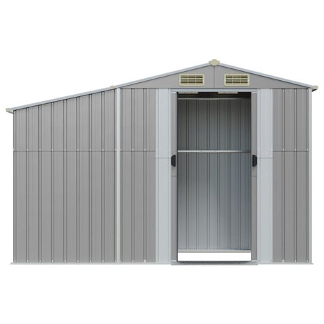 Tuinschuur 277x93x179 cm gegalvaniseerd staal grijs 4