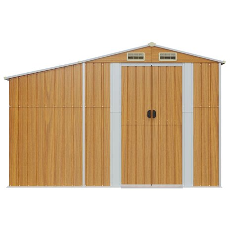 Tuinschuur 277x93x179 cm gegalvaniseerd staal bruin 3