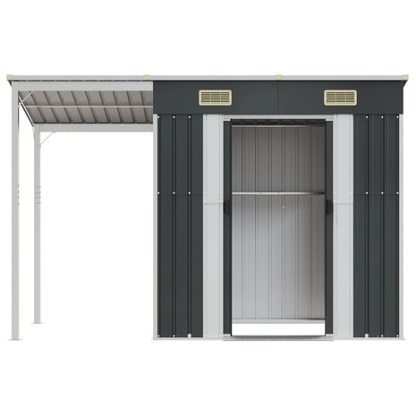 Tuinschuur met verlengd dak 277x110,5x181 cm staal antraciet 4