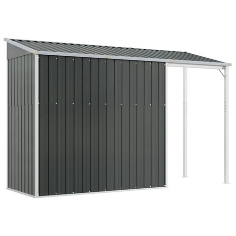 Tuinschuur met verlengd dak 277x110,5x181 cm staal antraciet 6