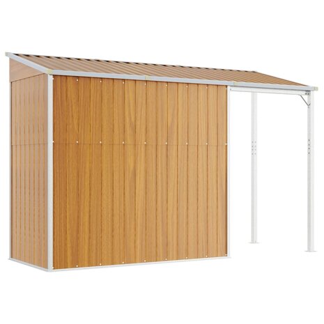 Tuinschuur met verlengd dak 277x110,5x181 cm staal lichtbruin 6