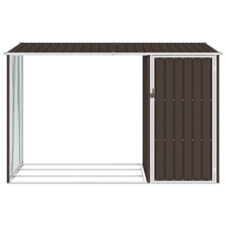 Brandhoutschuur 245x98x159 cm gegalvaniseerd staal bruin  2