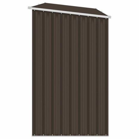 Brandhoutschuur 245x98x159 cm gegalvaniseerd staal bruin  4