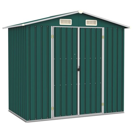 Tuinschuur 205x129x183 cm gegalvaniseerd staal groen  1