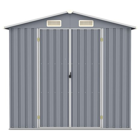 Tuinschuur 205x129x183 cm gegalvaniseerd staal grijs  3