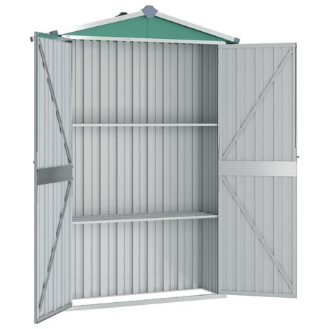 Tuinschuur 116x45x175 cm gegalvaniseerd staal groen 3