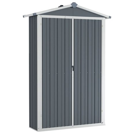 Tuinschuur 116x45x175 cm gegalvaniseerd staal grijs 2