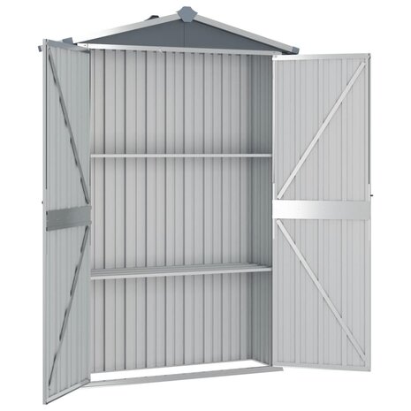 Tuinschuur 116x45x175 cm gegalvaniseerd staal grijs 3