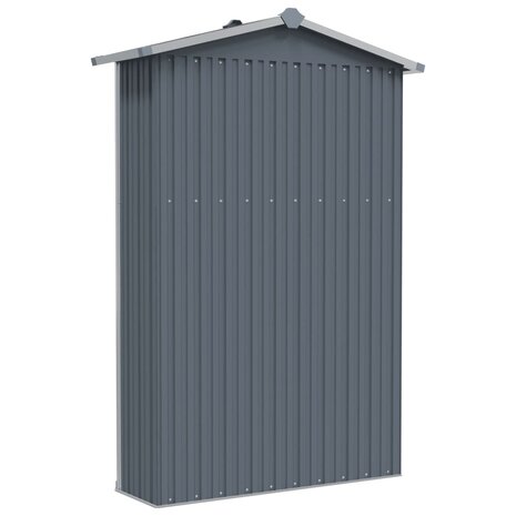Tuinschuur 116x45x175 cm gegalvaniseerd staal grijs 6