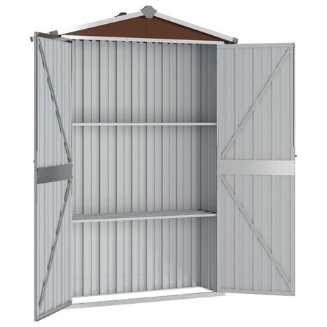 Tuinschuur 116x45x175 cm gegalvaniseerd staal bruin 3
