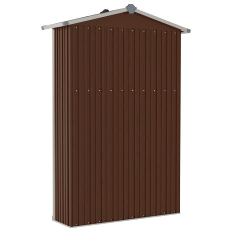 Tuinschuur 116x45x175 cm gegalvaniseerd staal bruin 6