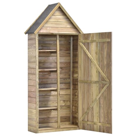 Tuinschuur met deur 69,5x32x178 cm geïmpregneerd grenenhout 3