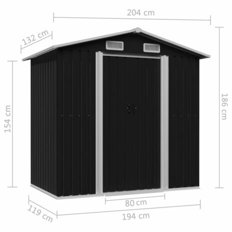 Tuinberging 204x132x186 cm staal antraciet 8