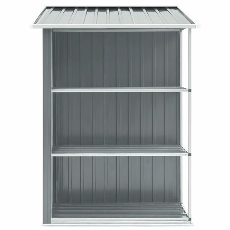 Tuinschuur met rek 205x130x183 cm ijzer grijs 4