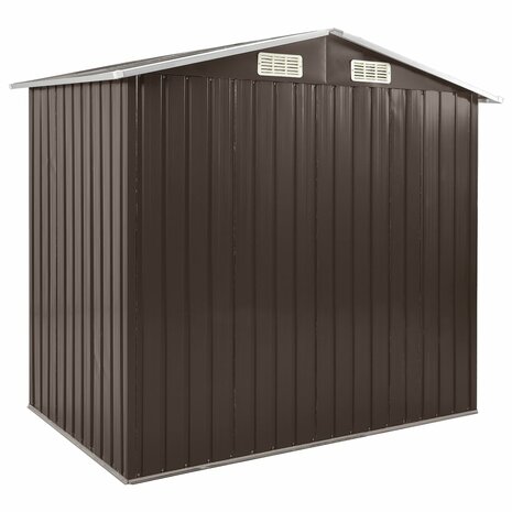 Tuinschuur met rek 205x130x183 cm ijzer bruin 4