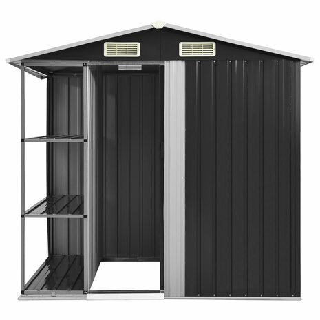 Tuinschuur met rek 205x130x183 cm ijzer antraciet 3