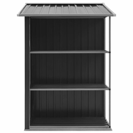 Tuinschuur met rek 205x130x183 cm ijzer antraciet 4