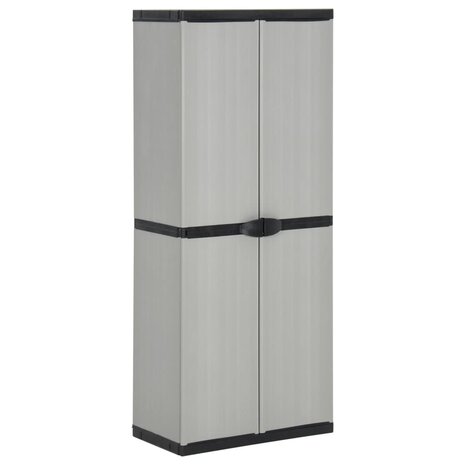 Tuinkast met 3 schappen 68x40x168 cm grijs en zwart 1