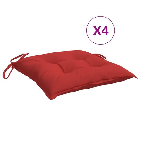 Palletkussens 4 st 50x50x7 cm oxford stof rood 2