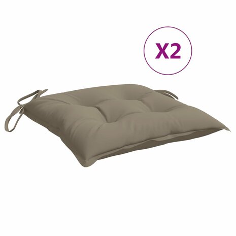 Palletkussens 2 st 50x50x7 cm oxford stof taupe 2