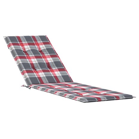 Terrasstoelkussen ruitpatroon (75+105)x50x4 cm rood 2