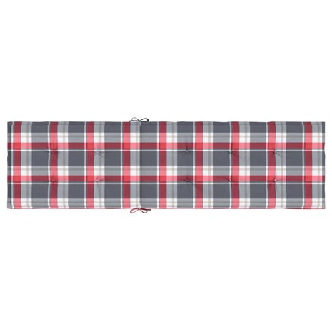 Terrasstoelkussen ruitpatroon (75+105)x50x4 cm rood 5