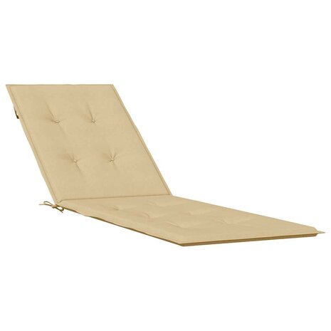 Terrasstoelkussen (75+105)x50x3 cm stof gemêleerd beige 2