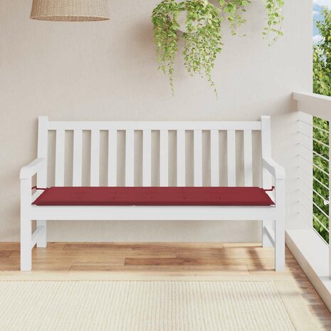 Tuinbankkussen 150x50x3 cm oxford stof wijnrood 1
