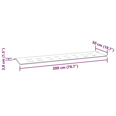 Tuinbankkussen 200x50x3 cm oxford stof wijnrood 7