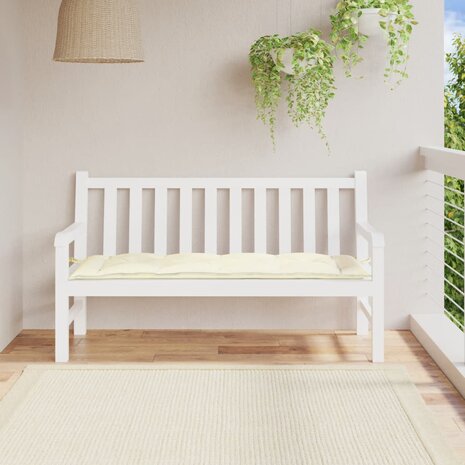 Tuinbankkussen 150x50x7 cm oxford stof crèmewit 1