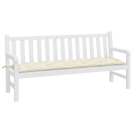 Tuinbankkussen 180x50x7 cm oxford stof crèmewit 3