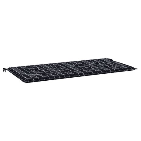 Tuinbankkussen ruitpatroon 100x50x3 cm oxford stof zwart 2