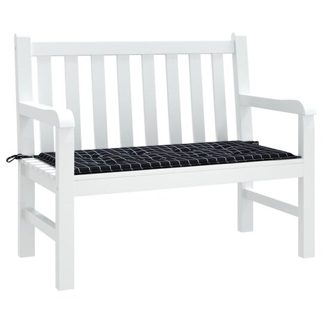 Tuinbankkussen ruitpatroon 100x50x3 cm oxford stof zwart 3