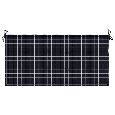 Tuinbankkussen ruitpatroon 100x50x3 cm oxford stof zwart 4