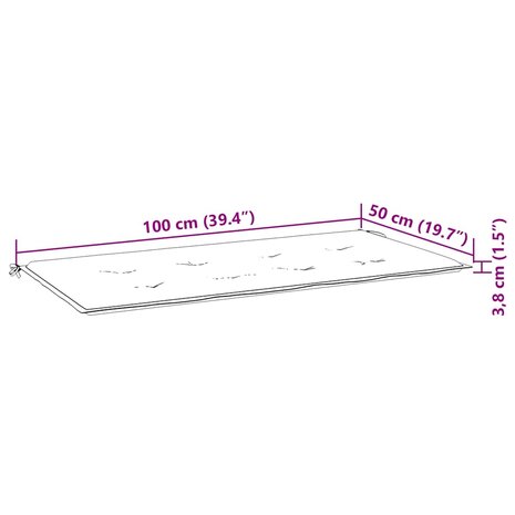 Tuinbankkussen 100x50x3 cm oxford stof meerkleurig 7
